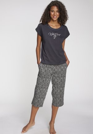 Nachtwäsche Hose - schwarz weiß gemustert