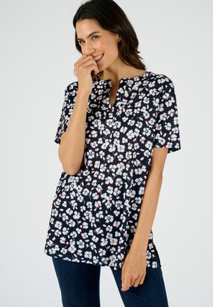 CRÊPE STRETCH FLEURIE - Camicetta - marine fleuri