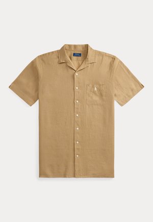 Polo Ralph Lauren Big & Tall, LINEN CAMP SHIRT - Ing - cafe tan