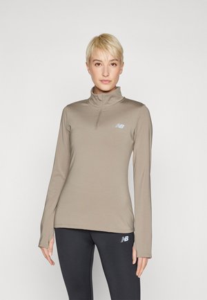 New Balance SCRIPT QUARTER ZIP - Topper langermet - light brown