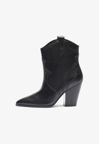 High heeled ankle boots - black