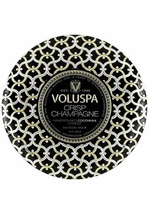 VOLUSPA 3-WICK CANDLE DECORATIVE TIN CRISP CHAMPAGNE 340G - Tuoksukynttilä - gold