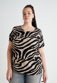 ONLY Carmakoma CARZALIKA LIFE ANITA ONECK - Marškinėliai su spaudiniu - black