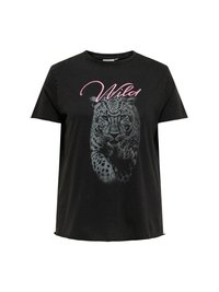 CARMIKO LIFE WASHED TEE - Print T-shirt - black print wild leo