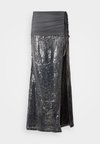 SEQUIN SKIRT WITH FOLD OVER WAISTBAND - Μάξι φούστα - grey