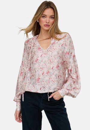 BILLOWY SLEEVES FLORAL PRINT - Bluse - red green off-white