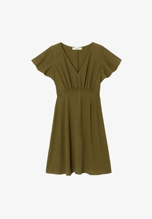 Promod, ROBE COURTE À POIS - Robe de jour - vert olive