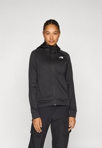 The North Face REAXION HOODED FULL ZIP JACKET - Užtrauktuku užsegamas treningas - black heather
