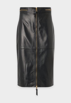 Elisabetta Franchi, WOMEN SKIRT - Кожена пола - nero