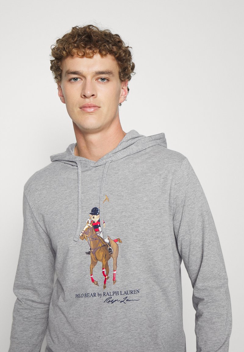Polo Ralph Lauren SKI POLO BEAR JERSEY HOODED T-SHIRT - Hoodie - mottled  grey - Zalando.co.uk