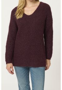 Culture Stickad tröja - mottled bordeaux