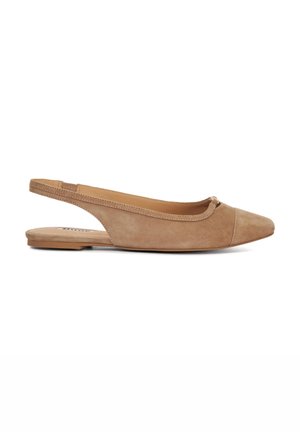 HANNA LOGO FLATS - Slingback ballet pumps - caramel
