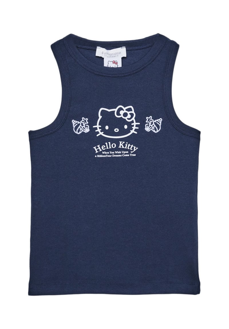Débardeur Hello Kitty Fille 9-10 Ans – Bleu – Coton Stretch – Occasion TB