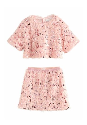 REGULAR FIT SET  - sukňa v tvare A - pink fluffy sequin