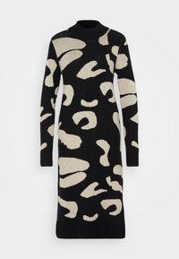 VIRIL CREW NECK MIDI DRESS - Vestido de punto - black