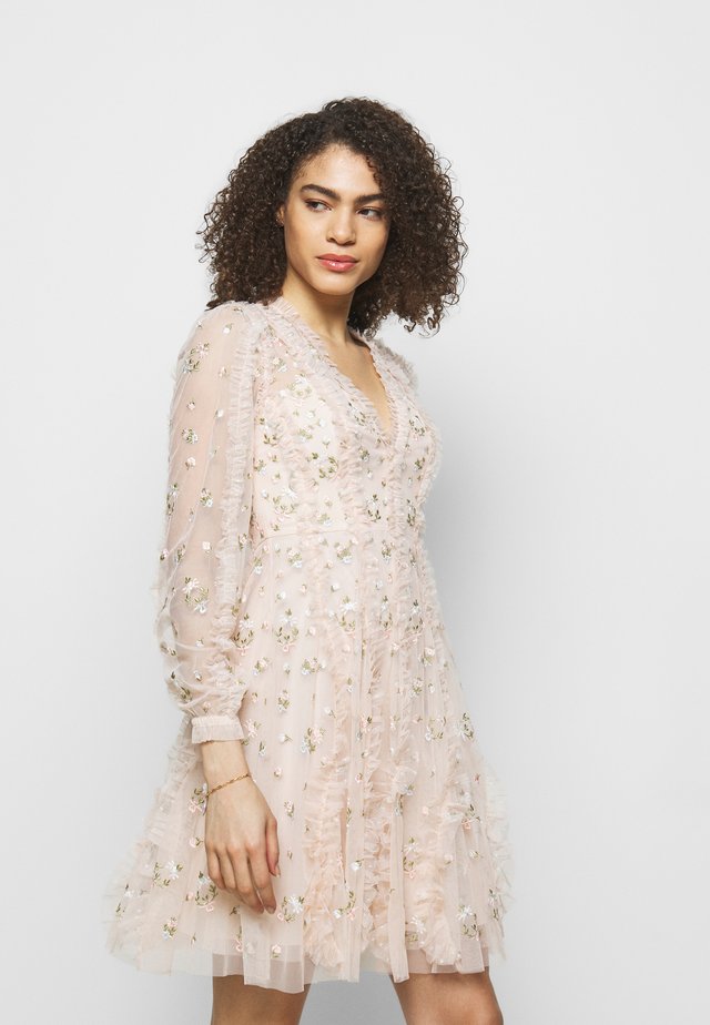 FRIEDA DISTY LONG SLEEVE MINI DRESS - Juhlamekko - strawberry icing