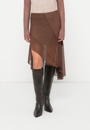 NMARUBA SKIRT - A-snit nederdel - chocolate brown