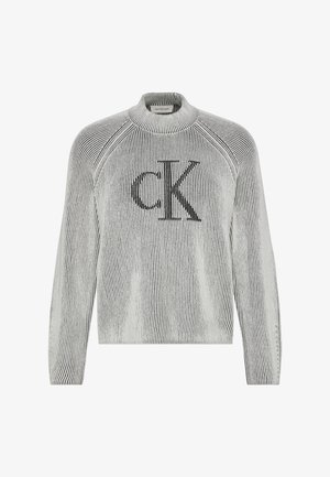 Calvin Klein Jeans, BICOLOR MOCK NECK LOGO - Svetrík - black combo