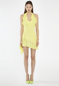 Glamorous HALTERNECK RUFFLE - Vestito elegante - neon yellow