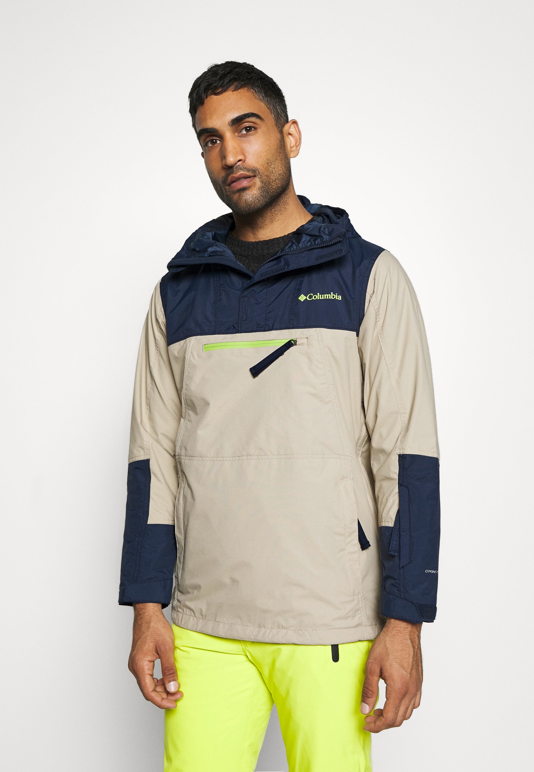 Columbia PARK RUN  ANORAK - Snowboardjacke - ancient fossil/collegiate navy/beige