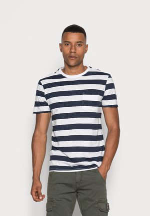 Print T-shirt - dark blue/white