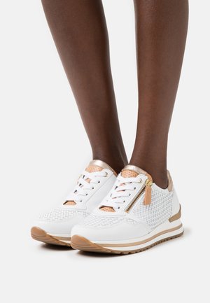 Sneakers laag - weiß/champagne/natur