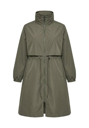 Ulla Popken, HYPRAR FUNKTIONSMANTEL, STEHKRAGEN, A-LINIE, TAILLEN-TUNNELZUG - Korte frakker - khaki