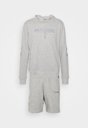Hummel, LEGACY LOGO HOODIE & SHORT SET - Trainingspak - grey melange
