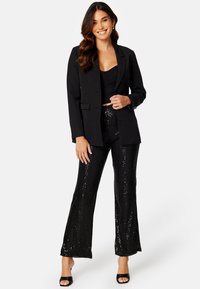 Bubbleroom SEQUIN TROUSERS - Kalhoty - black