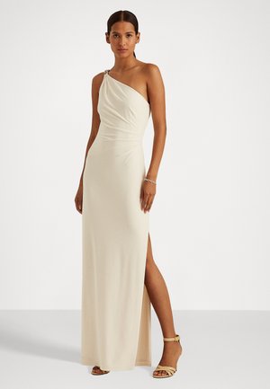 BELINA ONE SHOULDER EVENING DRESS - Robe de cocktail - mascarpone cream