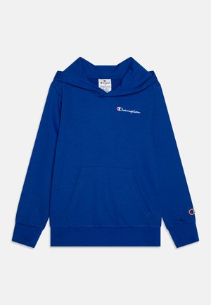 Sinine kapuutsiga särk, mis on valmistatud pehmest kangast. Omab eesmist taskut, soonikuga varrukaid ja väikest logo rinnal. Sile tekstuur.