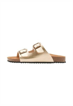 WITH BUCKLE - Pantolette flach - gold-coloured