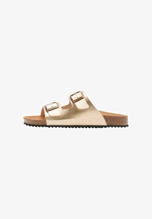 WITH BUCKLE - Pantolette flach - gold-coloured