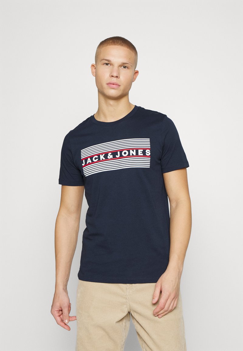 Jack & Jones ECORP LOGO SS O-NECK NOOS - T-shirt básica - navy blazer