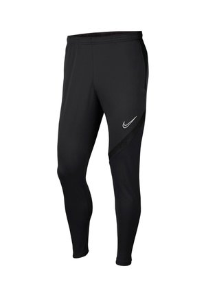 Sorte atletiske taperede bukser med elastik i taljen og Nike-logo på den øverste del af låret, med meshpaneler til ventilation.