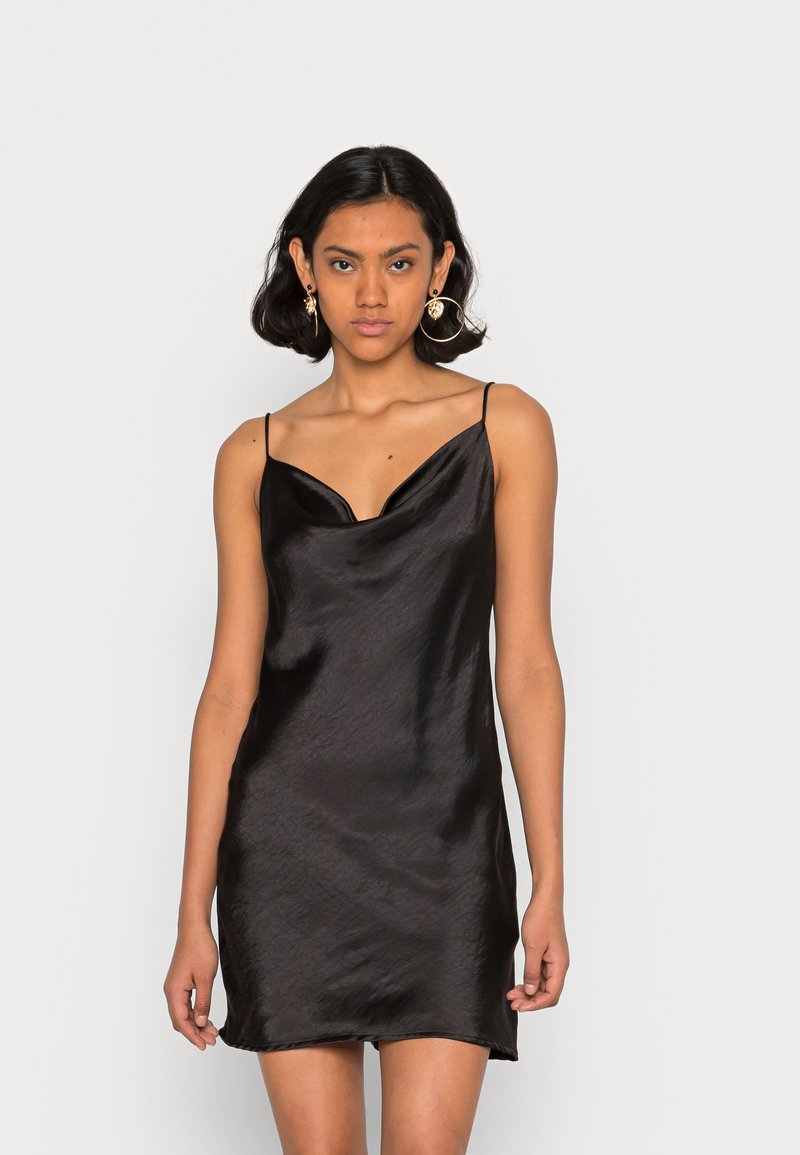 Gina Tricot SATINA COWLNECK - Vestido de cocktail / Vestido de festa - black