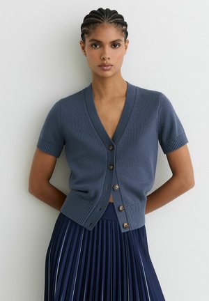 REGULAR FIT - ANYA V-NECK SHORT-SLEEVE - Kardigán - blue