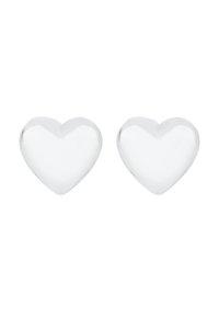 Klare, acrylherzförmige Ohrringe mit glatter Oberfläche, glänzender Optik und abgerundeten Kanten; das symmetrische Design erhöht die visuelle Anziehungskraft.