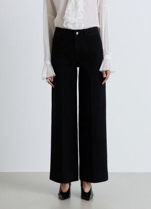Calliope, JEAN TINTA UNITA - Jeans a zampa - nero denim