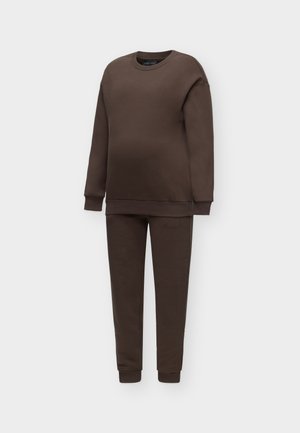Anna Field MAMA by Zalando, MATERNITY_CREWNECK SWEAT & TAPERED JOGGER TRACKSUIT - Анцуг - 19-0915 tcx coffee bean