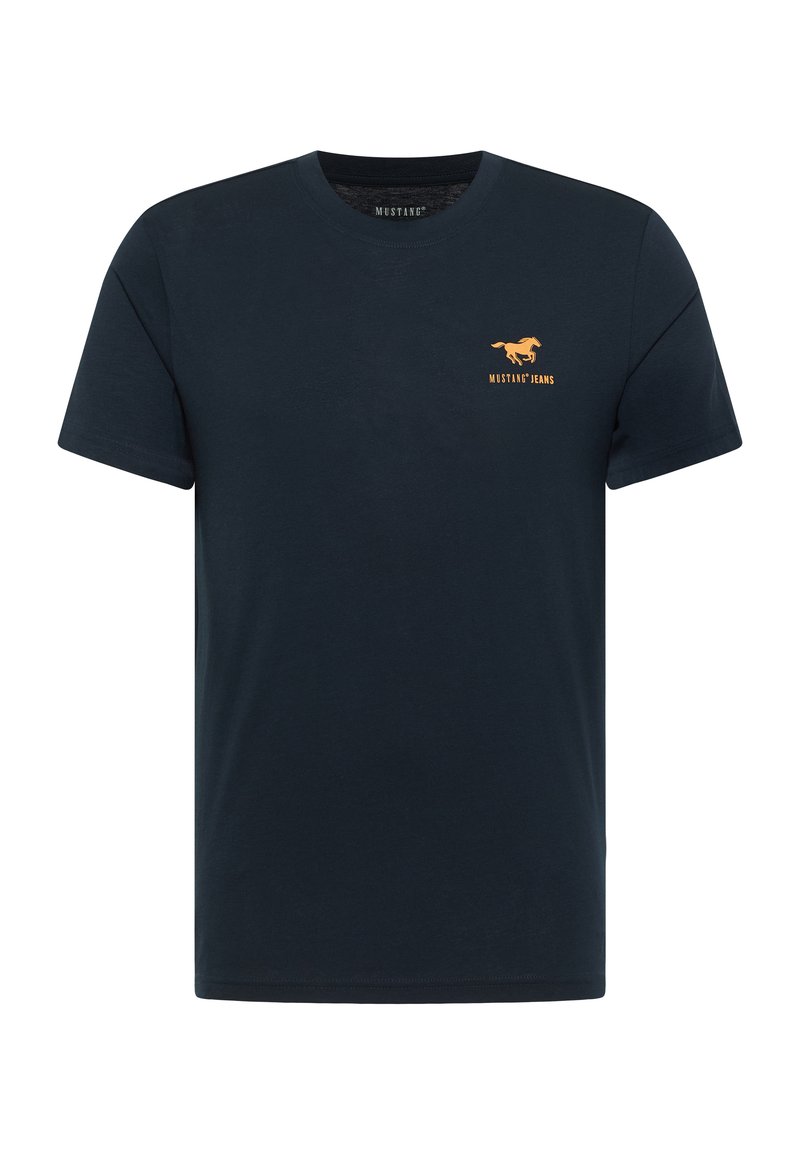 mustang T-shirt basic donkerblauw