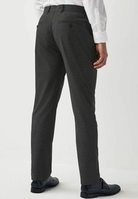 Next Regular Fit Straight Leg Puppytooth - Püksid - charcoal grey