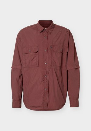GARMENT DYED CONVERTIBLE SHIRT UNISEX - Button-down blouse - brown