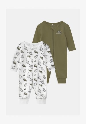 NBMNIGHTSUIT ZIP LODEN DINO 2 PACK UNISEX - Pyžamo - loden green