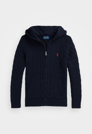 Polo Ralph Lauren CABLE COTTON HOODED FULL ZIP JUMPER - Jersey con capucha - navy