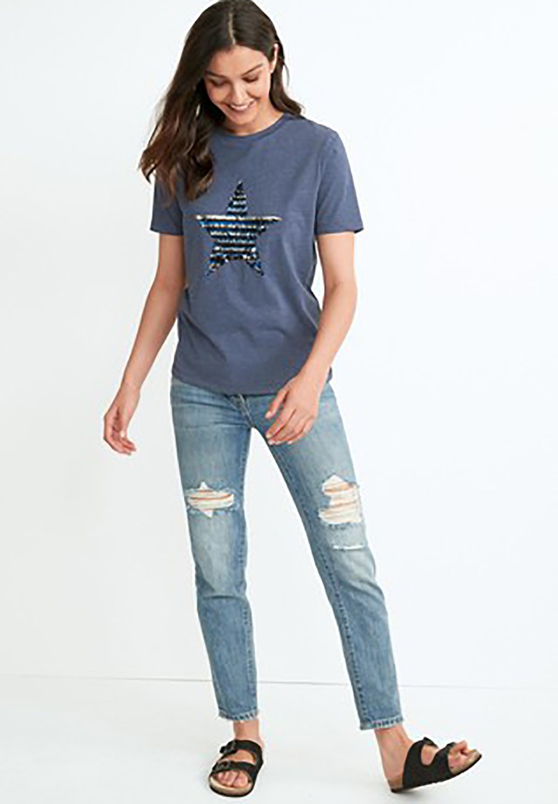Next SEQUIN STAR - Camiseta estampada - dark blue/azul marino - Zalando.es