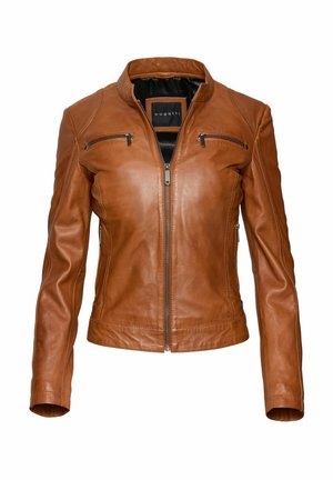 Leather jacket - cognac