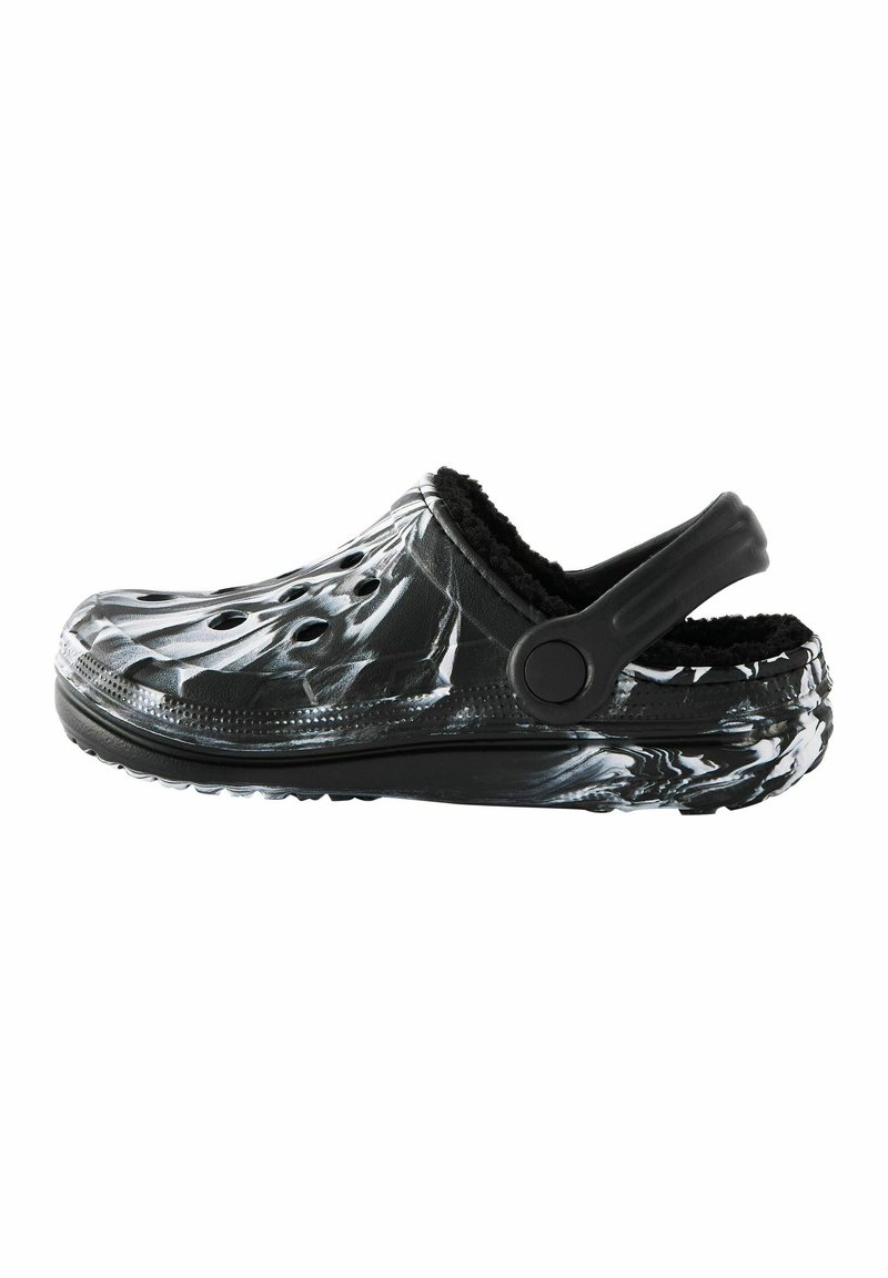Next - REGULAR FIT - Papuci înot - black white, Extindeți