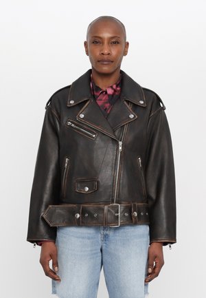 STAND STUDIO ISOBELLE BIKER JACKET - Leather jacket - worn black