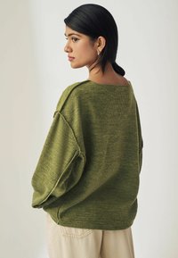Next NOTCHED NECK   - Svetrík - khaki green